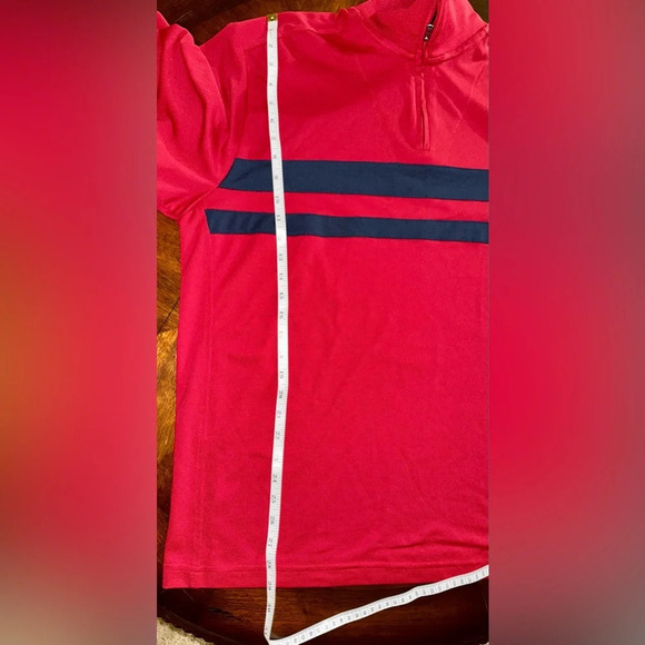 IZOD Men's 1/4 Zip Sweater Performance Wicking UPF-15 Pull Over Red Navy XL - Picture 6 of 7